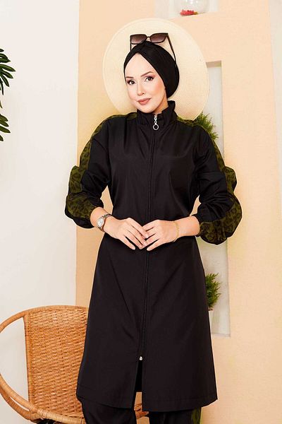 EBRUTESETTÜR Leopard Garnished Hijab Swimsuit