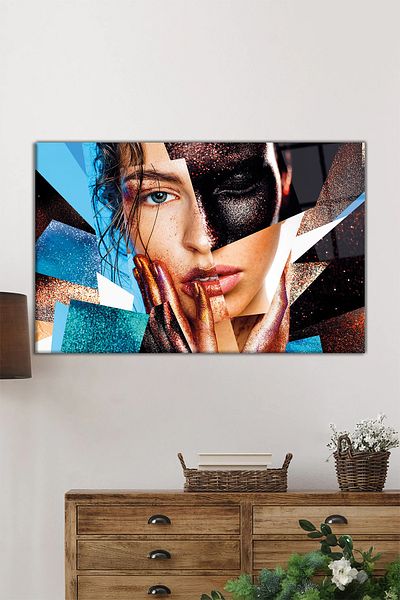 Rosyvien Efect de masă de sticlă orizontală pentru femei, artă curajoasă, decor de perete pentru casă și birou, cadou de lux
