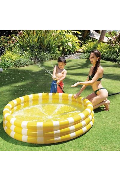 Intex Zesty Lemon Design Round Inflatable Kiddie Pool Yellow and White