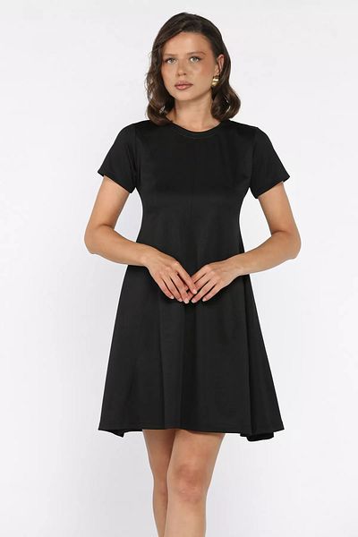 GÜLSELİ Rochie mini neagră pentru femei cu decolteu