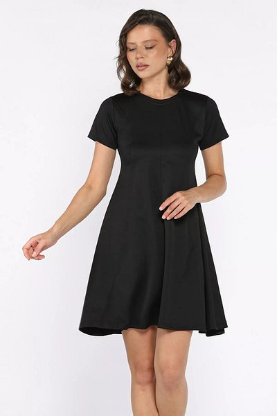 GÜLSELİ Rochie mini neagră pentru femei cu decolteu