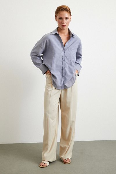 Never more Classic Shirt with Robe Dark Navy Blue