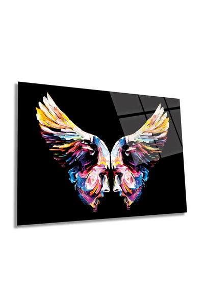 Rosyvien Siluetă umană în interiorul aripii Pictură orizontală pe sticlă, mod...