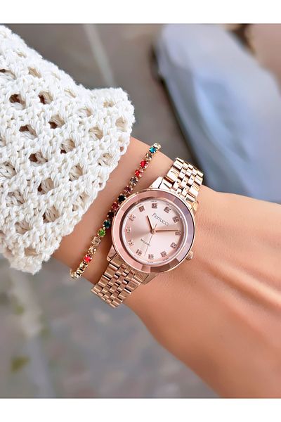 Ferrucci Steel Cord Women's Wristwatch 3 Atm Waterproof with 2 Years Warranty Mechanism