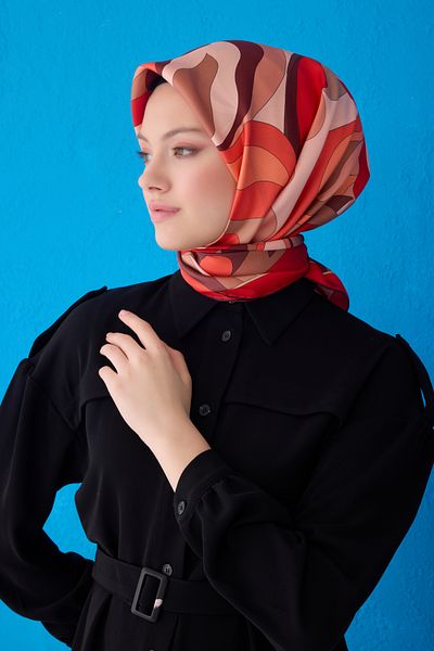 Belli Twill Pure Silk Scarf 4108D (Twi̇ll)-39