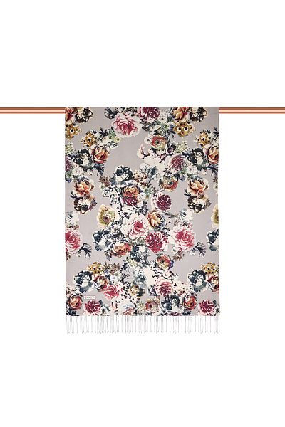 ipekevi Stone Rose Forest Patterned Silk Shawl
