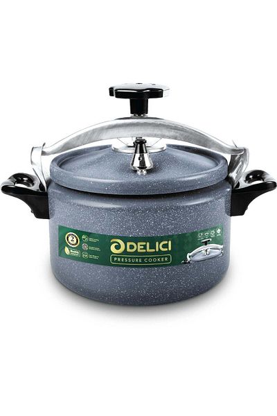 DELICI Aluminium Pressure Cooker 7 Litre – Fast Cooking, Safe Lock, Strong Base, 2-Year Warranty (DPC7G)
