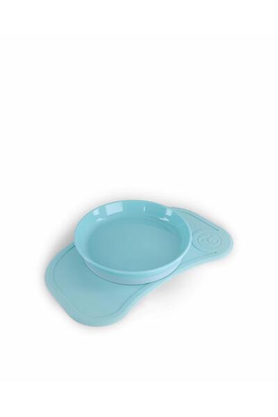 Twistshake Blue Vacuum Baby and Child Plate and Food Mat Set