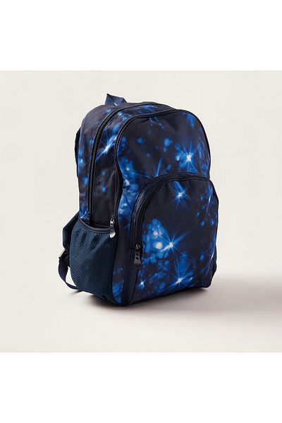 Juniors Printed Backpack With Adjustable Shoulder Straps And Zip Closure - 18 Inches