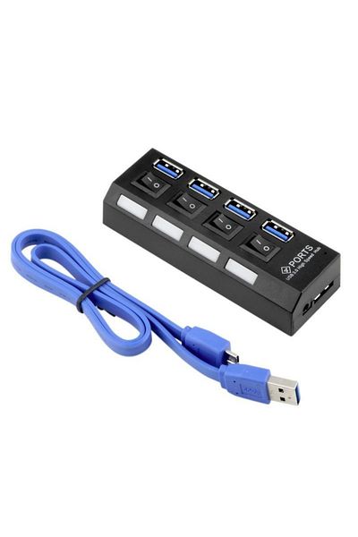 TECHSTAR USB Hub Techstar® HB4, 3.0 High Speed, 4 Port USB 3.0, On/Off Button, USB 3.0 High Speed Connection,