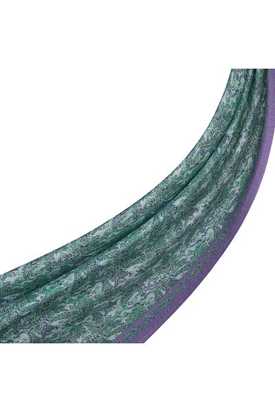 ipekevi Lilac Green Mesopotamia Model 06 Patterned Shawl
