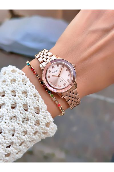 Ferrucci Steel Cord Women's Wristwatch 3 Atm Waterproof with 2 Years Warranty Mechanism