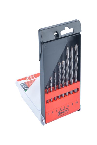 Tactix 8-Piece Concrete Heavy-Duty Carbon Steel Drill Bits