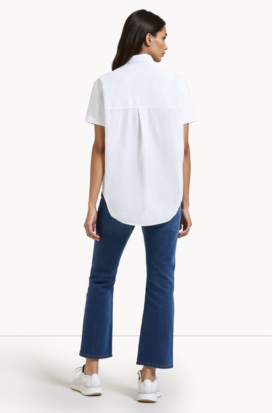 French Connection Short Sleeve Regular Cotton Collared Neck Top