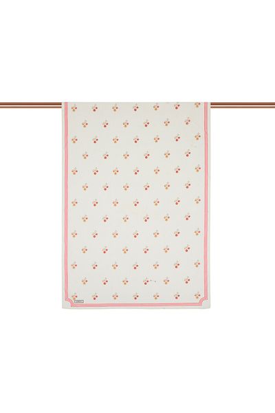 ipekevi Cream Fuchsia Nostalgic Wall Cotton Shawl