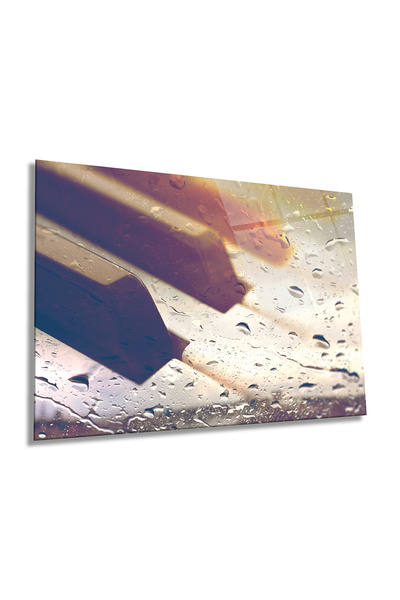 Rosyvien Pictură pe sticlă orizontală pian în picătură de ploaie, modernă, de...