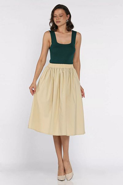 GÜLSELİ Women's Skirt with Stone Pockets and Elastic Waist