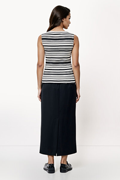 French Connection Striped Cotton Blend Boat Neck T-Shirt