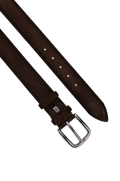 Tamer Tanca Men's Genuine Leather Brown Suede Sports Belt