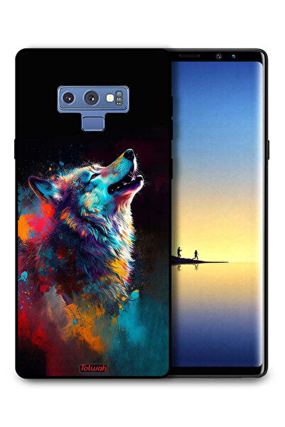 Tolwak غطاء حماية لهاتف سامسونج جالكسي نوت 9 بتصميم ذئب ملون