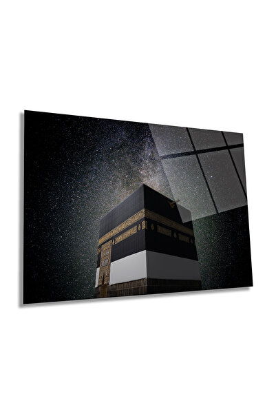 Rosyvien Tablou de sticlă orizontală Kaaba și peisaj spațial al universului, ...