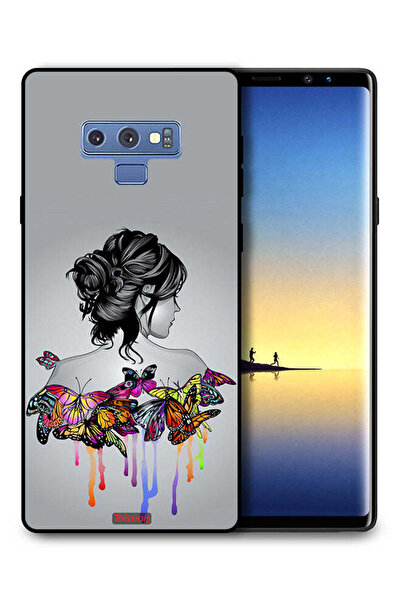 Tolwak غطاء حماية لهاتف سامسونج جالكسي نوت 9 برسومات فراشات وفتاة فنية تجريدية