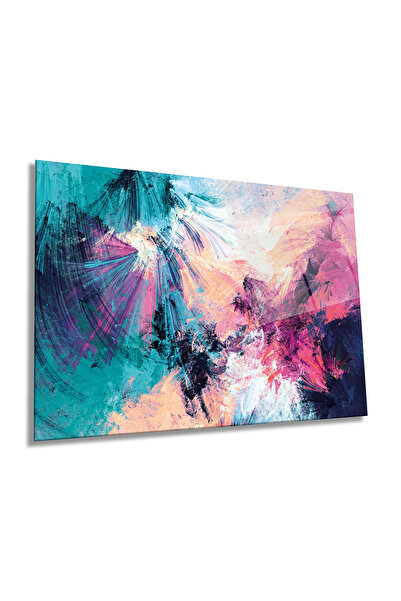 Rosyvien Tablou de sticlă orizontal de carnaval colorat, artă abstractă, deco...