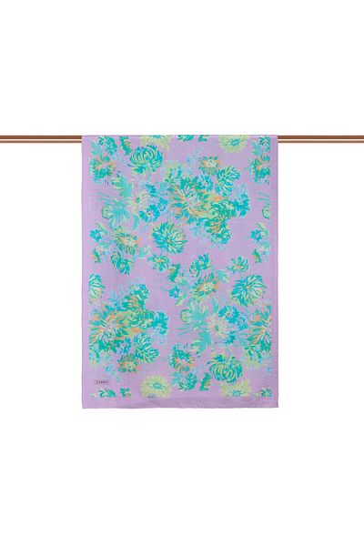 ipekevi Lilac Chrysanthemum Patterned Shawl