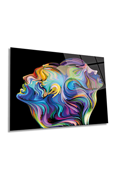 Rosyvien Masa de sticlă orizontală multicoloră, romantică modernă, decor de p...