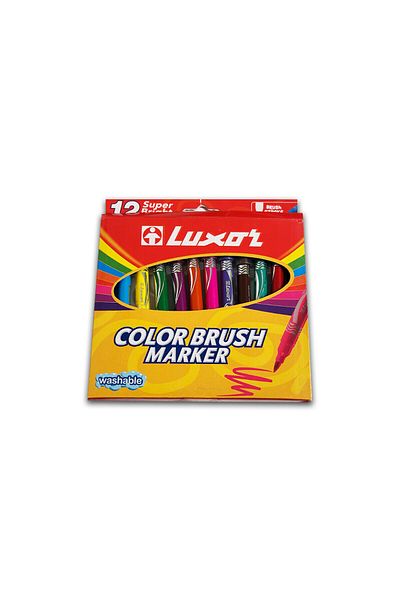 Luxor color marker, brush tip, 12 pcs/set