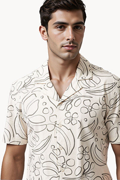 French Connection Regular Viscose Blend Collared Neck Shirt