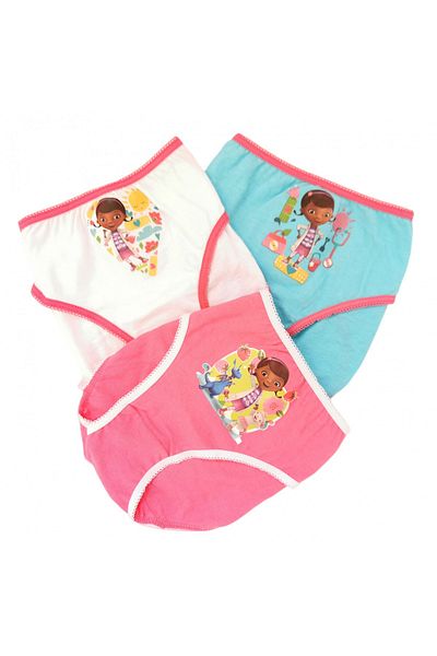 Disney Set of 3 pairs of printed panties for girls, with Plushica, made of cotton, HO3029