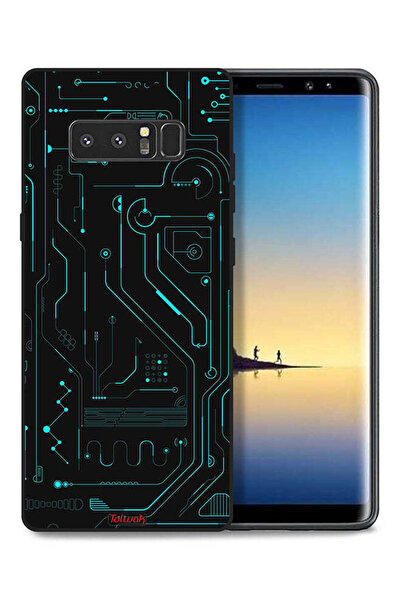 Tolwak غطاء حماية لهاتف سامسونج جالكسي نوت 8 - دوائر فنية رقمية - شاشة متعددة