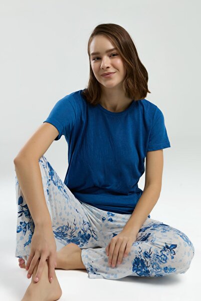 Pierre Cardin Top Cobalt short sleeve crew neck bottom floral Printed pocket ...