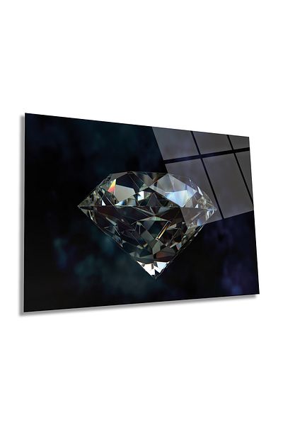 Rosyvien Pictură pe sticlă orizontală cu diamante strălucitoare, modernă, decor de perete pentru casă și birou, cadou de lux