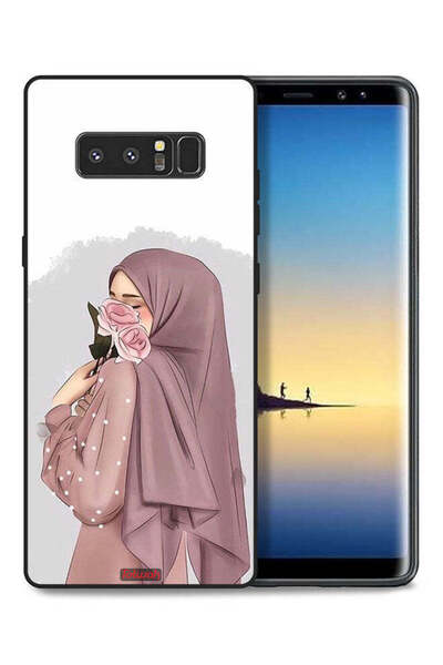 Tolwak غطاء حماية لهاتف سامسونج جالاكسي نوت 8 بتصميم فتاة تحمل ورودًا