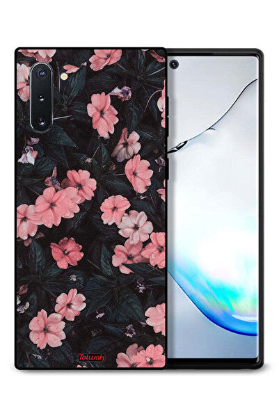 Tolwak غطاء حماية لهاتف سامسونج جالكسي نوت 10 - لون الخوخ والورود الصغيرة