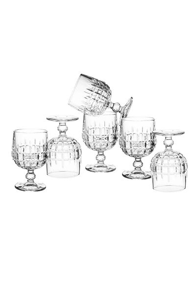 Delisoga Set of 6 clear glass juice cups 240ml