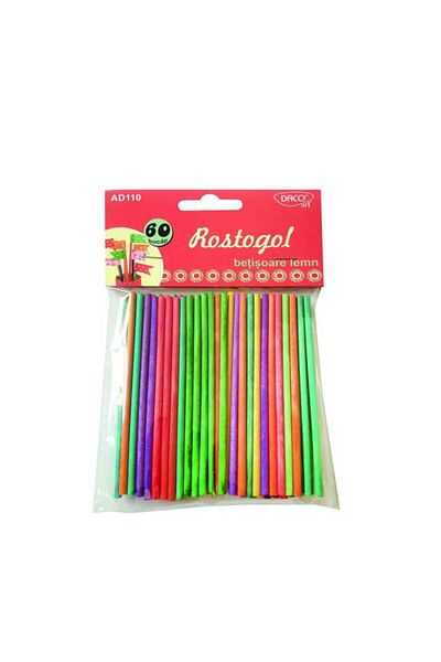 daço Wooden Chopsticks Daco Rostogol, 60 Pieces/Set, Multicolor