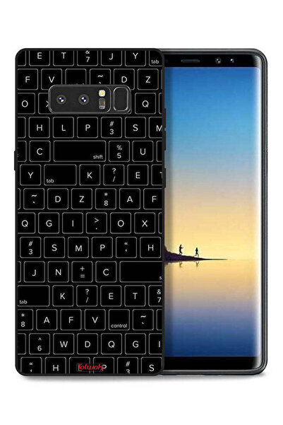 Tolwak غطاء حماية لهاتف سامسونج جالكسي نوت 8 بنقشة مفاتيح لوحة مفاتيح عشوائية