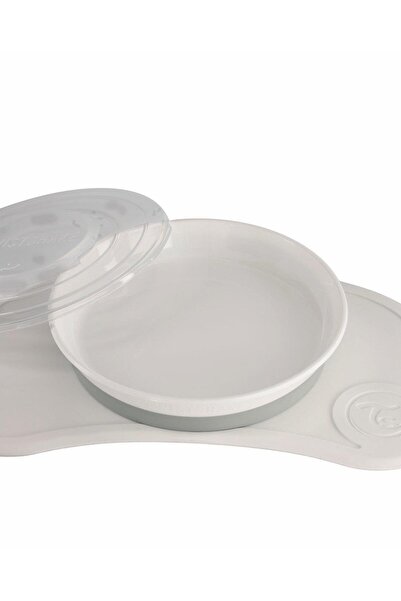 Twistshake White Vacuum Baby Plate and Food Mat Set
