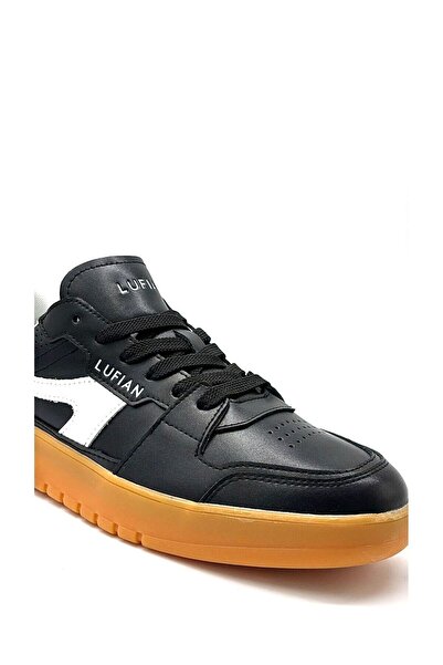 Lufian Hakiki Deri Bağcıklı Günlük Sneaker Siyah Beyaz