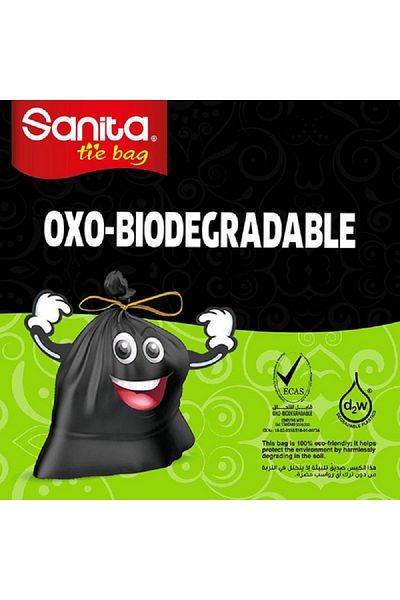 Sanita 25-Piece Biodegradable Recyclable Large Tie and Roll Bags - 50 Gallon