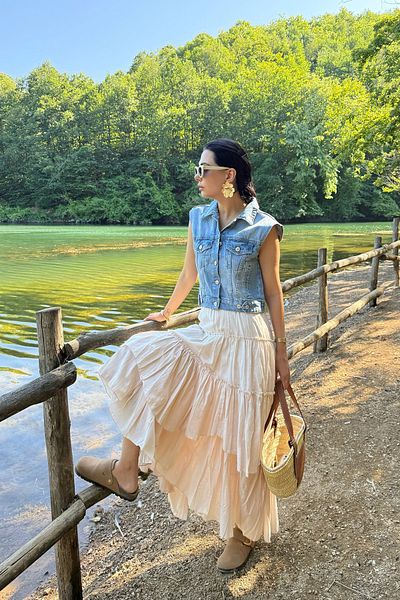 Seda Yalçın Atelier Cream Layered Design Juraj Skirt