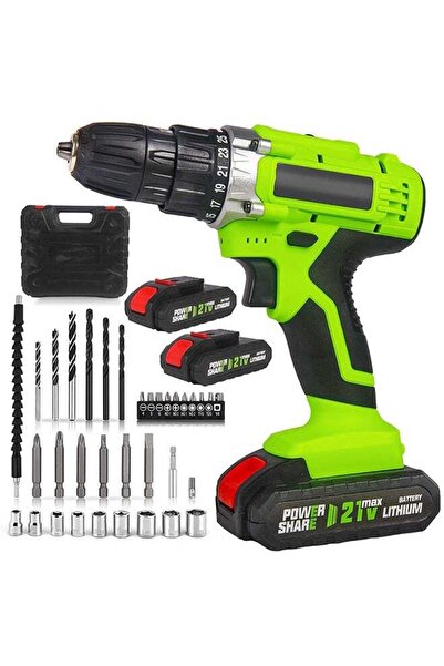 Arabest 21V Cordless Drill Set with 2 Batteries, Charger, 25 Torque Settings,...