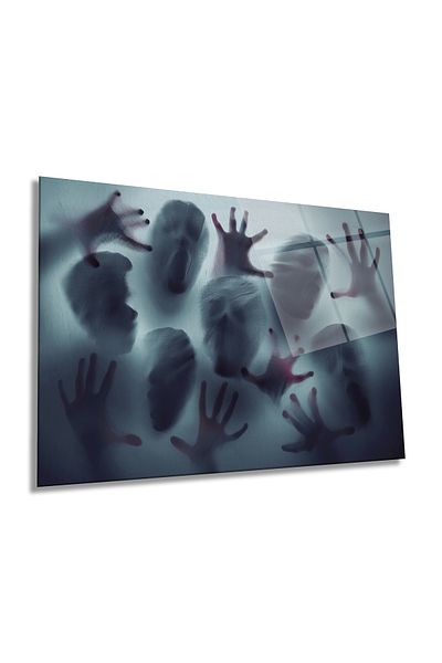 Rosyvien Silent Scream Abstract Horizontal Sticla Pictură, Modernă, Decor de perete pentru casă și birou, Cadou de lux