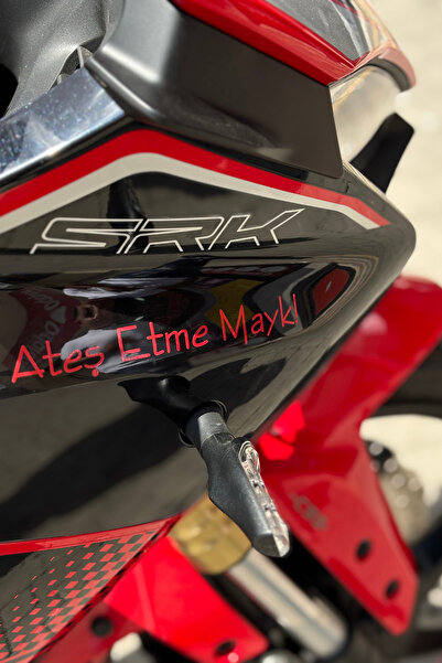 Banxtre Motor-Araba-Kask için Kırmızı Renk' Ateş Etme Mayk' Sticker Etiket (2...