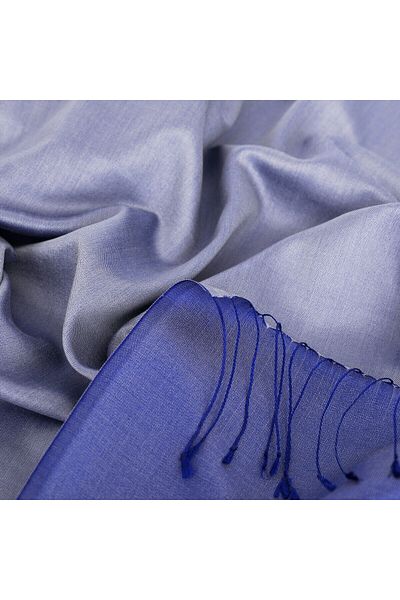 ipekevi Gray Saks Double Sided Silk Shawl