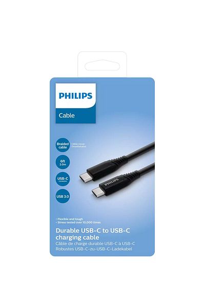 Philips cablu de încărcare și sincronizare, DLC5206C/00, USB-C la USB-C, 2 m