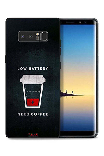 Tolwak غطاء حماية لهاتف سامسونج جالكسي نوت 8 - بطارية منخفضة - يحتاج إلى قهوة